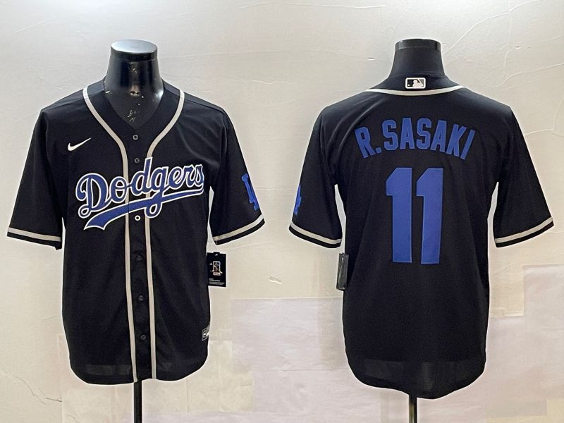 Men Los Angeles Dodgers 11 R.Sasaki Black Fashion Game 2025 Nike MLB Jersey style 13
